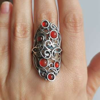Серебряное кольцо с сердоликом 01R2785SR