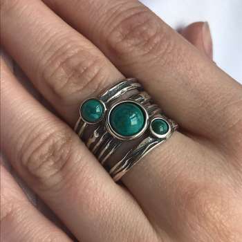 Серебряное кольцо с бирюзой 01R3465TQ