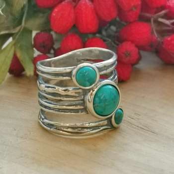 Серебряное кольцо с бирюзой 01R3465TQ