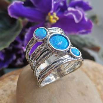 Серебряное кольцо с опалом иск. 01R3465OP