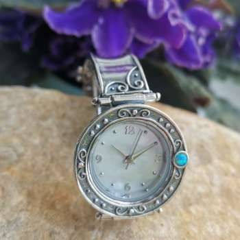 Серебряные часы с опалом иск. 01W538OP
