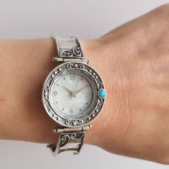 Серебряные часы с опалом иск. 01W538OP