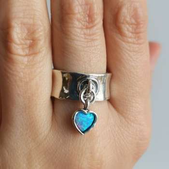 Серебряное кольцо с опалом иск. 01R195OP