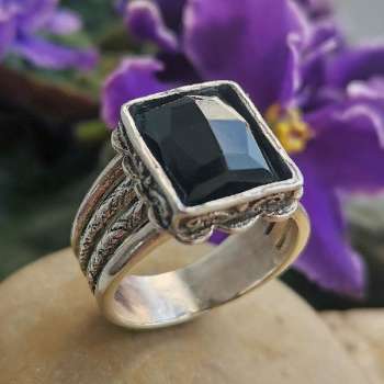 Серебряное кольцо с ониксом 01R2148ON