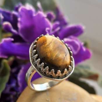 Серебряное кольцо с тигровым глазом 01R2791TE
