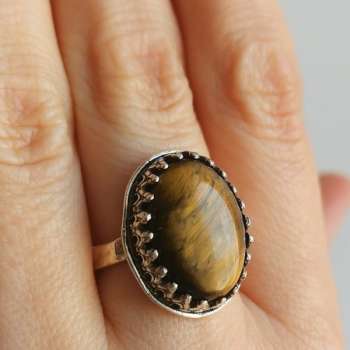 Серебряное кольцо с тигровым глазом 01R2791TE