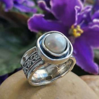 Серебряное кольцо с жемчугом 01R451PL