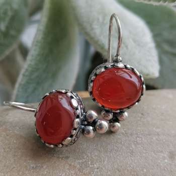 Серебряные серьги с сердоликом 01E3516SR