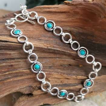 Серебряный браслет с бирюзой 01B1025TQ