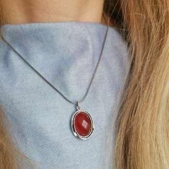 Серебряное колье с сердоликом 01N833SR