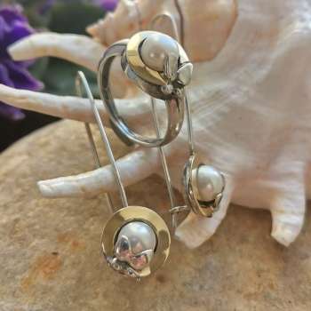 Серебряное кольцо с жемчугом и золотом MVR642GPL