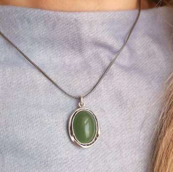 Серебряное колье с авантюрином 01N833AV