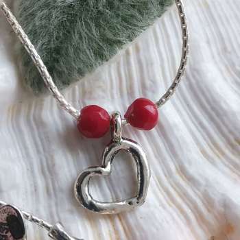 Серебряное колье с кораллом 01N399CR