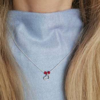 Серебряное колье с кораллом 01N399CR