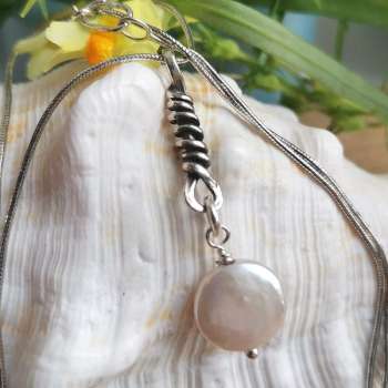 Серебряное колье с жемчугом 01N2134PL/1