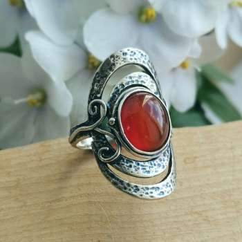 Серебряное кольцо с сердоликом 01R961SR
