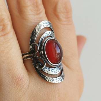 Серебряное кольцо с сердоликом 01R961SR