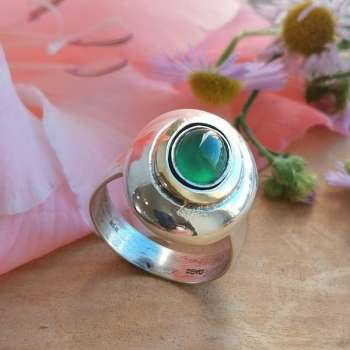Серебряное кольцо с халцедоном и золотом MVR1731GHL