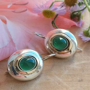 Серебряные серьги с халцедоном и золотом MVE1731GHL