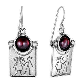 Серебряные серьги с гранатом 01E1840GR