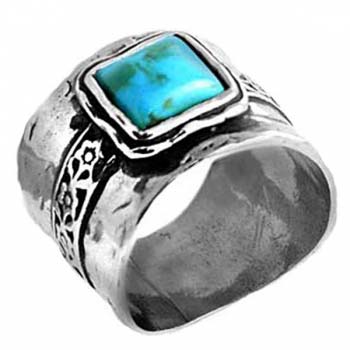 Серебряное кольцо с бирюзой 01R438TQ
