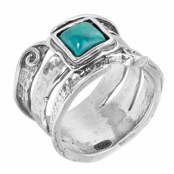 Серебряное кольцо с бирюзой 01R671TQ