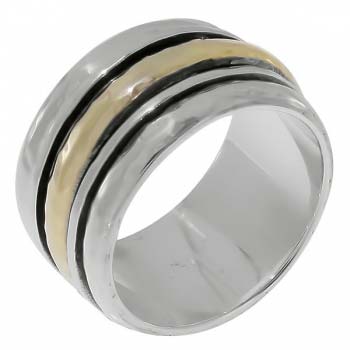 Серебряное кольцо с золотом SNR665G
