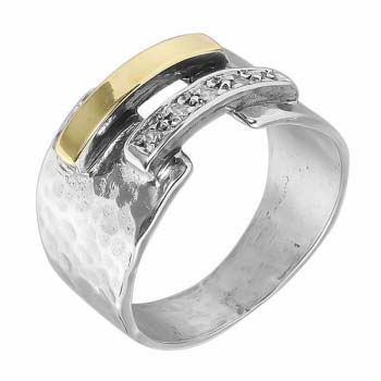 Серебряное кольцо с куб.цирконом и золотом MVR1274GCZ