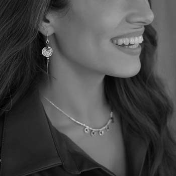 Серебряные серьги с кианитом 01E603KT