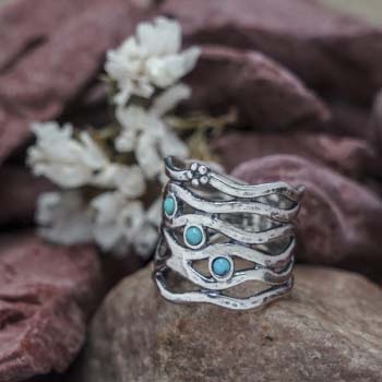 Серебряное кольцо с бирюзой 01R1988TQ