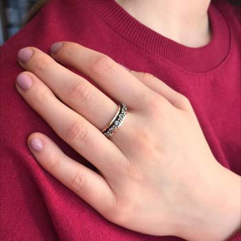 Серебряное кольцо с куб.цирконом и золотом SNR4629GCZ