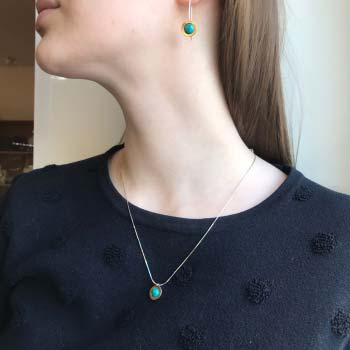 Серебряные серьги с бирюзой и золотом MVE1732/1GTQ