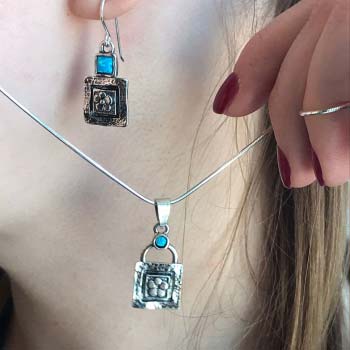 Серебряное колье с опалом иск. 01N1458OP
