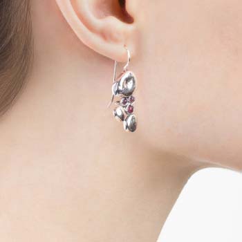 Серебряные серьги с гранатом MVE804GR