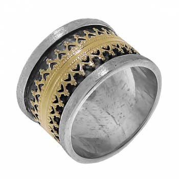 Серебряное кольцо с золотом и жемчугом MVR1770/2GPL