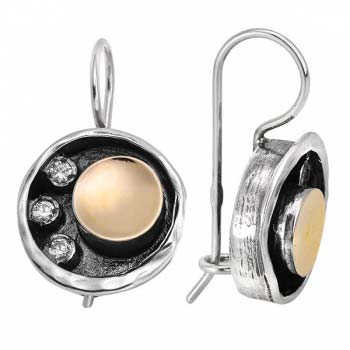 Серебряные серьги с куб.цирконом и золотом MVE971GCZ