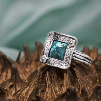 Серебряное кольцо с бирюзой 01R1882TQ