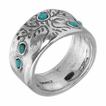 Серебряное кольцо с бирюзой 01R1977TQ