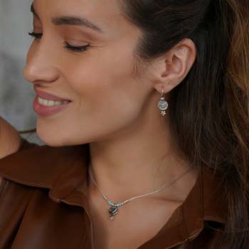 Серебряное колье с опалом иск. 01N909OP