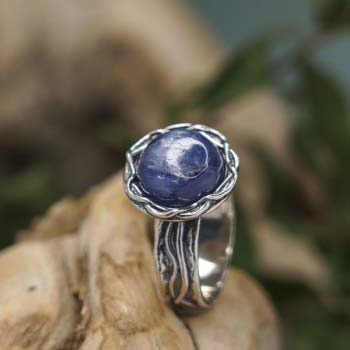 Серебряное кольцо с кианитом 01R2771KT
