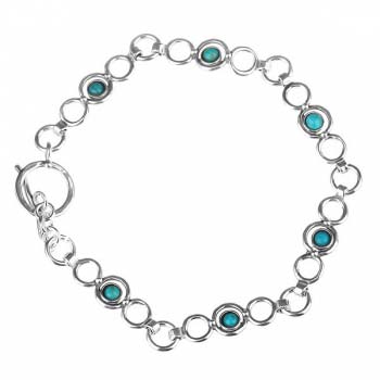 Серебряный браслет с бирюзой 01B1025TQ