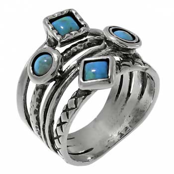 Серебряное кольцо с бирюзой 01R799TQ