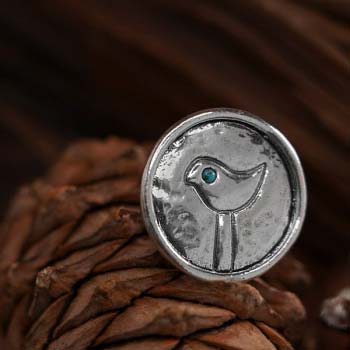 Серебряная брошь с бирюзой 01CBR036TQ
