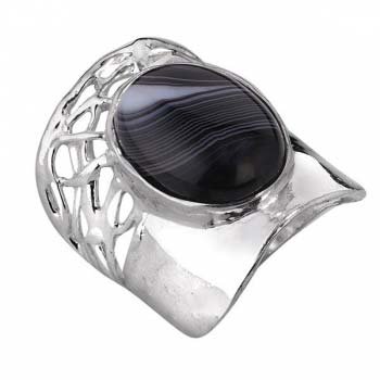 Серебряное кольцо с агатом 01R2347AG