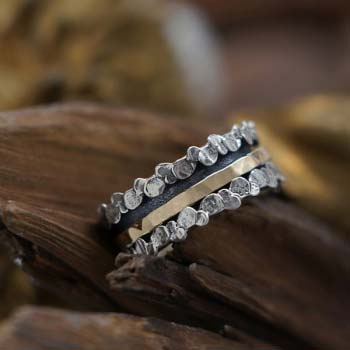 Серебряное кольцо с золотом SNR4803G