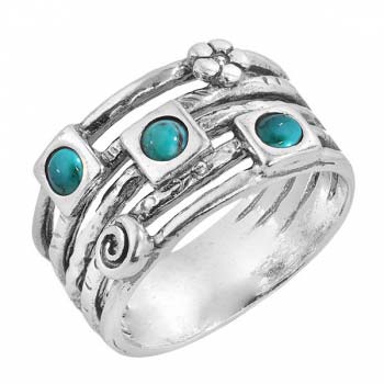 Серебряное кольцо с бирюзой 01R510TQ