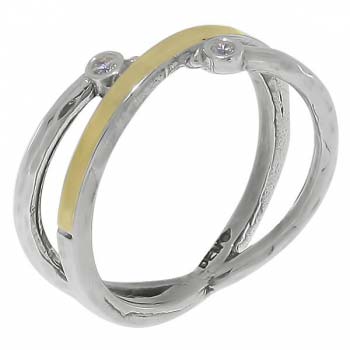 Серебряное кольцо с куб.цирконом и золотом MVR1528GCZ